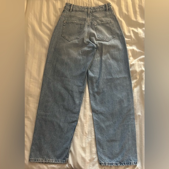 Garage Ripped Wide Leg High-Rise Jeans in Light Blue - Picture 3 of 7